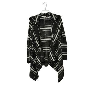 Coldwater Creek Womens Small Wool Waterfall Open Front Crochet Cardigan Sweater